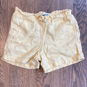 Girls Yellow Linen Shorts size 5